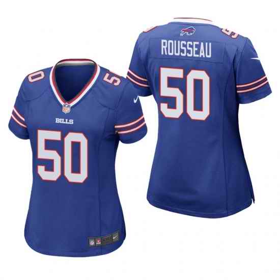 ��omen Nike Buffalo Bills Gregory Rousseau 50 Blue Vapor Limited Jersey